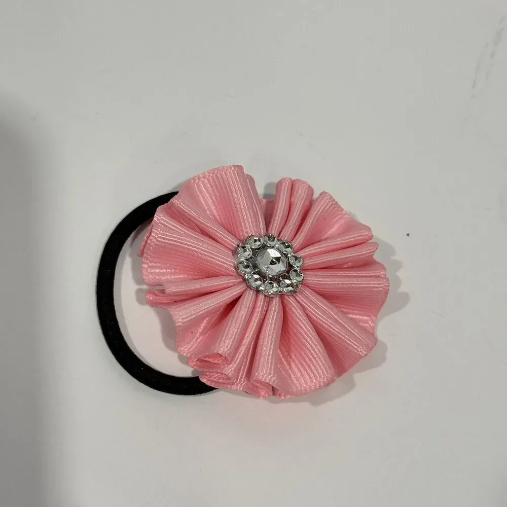 Hair Bow Set 2 Ponytail For Girls Pink 2 Inch New